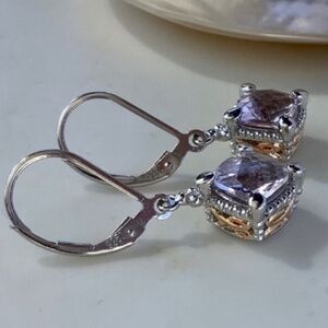 Beautiful 925 Sterling Silver Dangling Latch Back Earrings